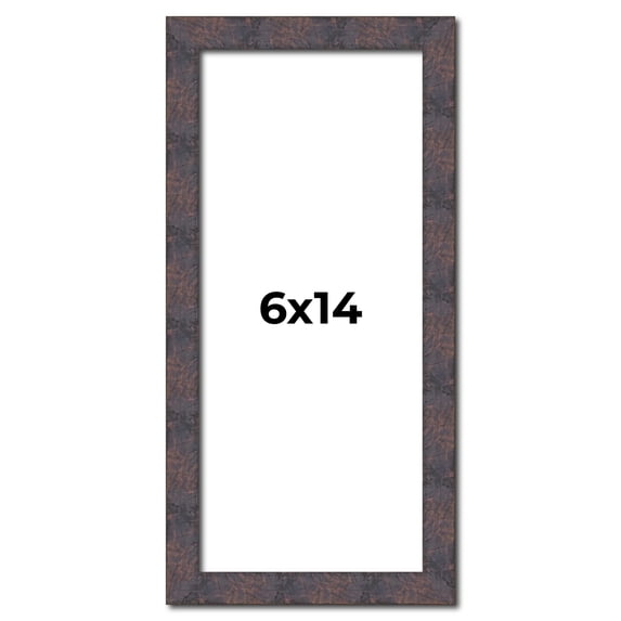 6x14 Frame Brown Rustic Lacquered Walnut Solid Wood Picture Frame Width | 0.875 Inch Moulding Width