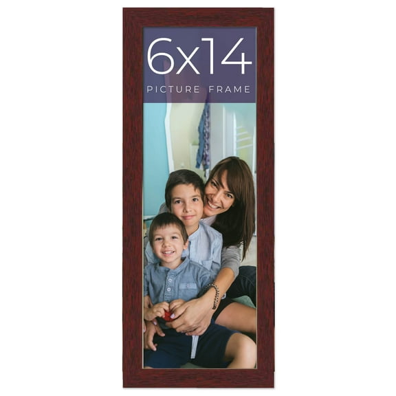 6x14 Frame Brown Solid Wood Picture Frame Width 0.75 Inches | Interior Frame Depth 0.5 Inches |