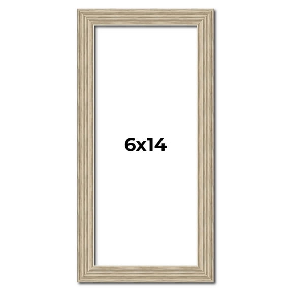 6x14 Frame Grey Solid Wood Picture Frame Width 1 Inches | Interior Frame Depth 0.5 Inches |