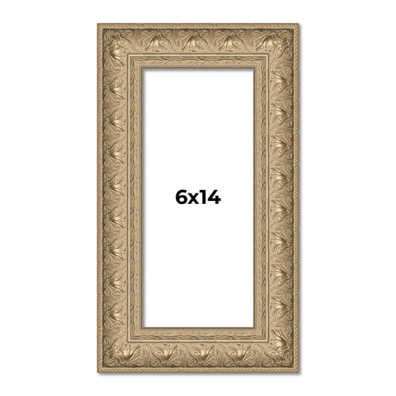 6x14 Frame Ornate Silver Beaded Solid Wood Picture Frame Width 2.5 Inches | Interior Depth 1 Inches