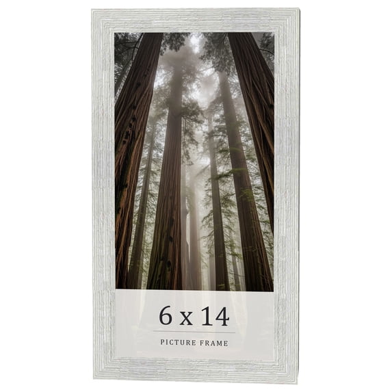 6x14 Frame White Real Wood Picture Frame Width 1.5 inches | Interior Frame Depth 0.5 inches | Barn
