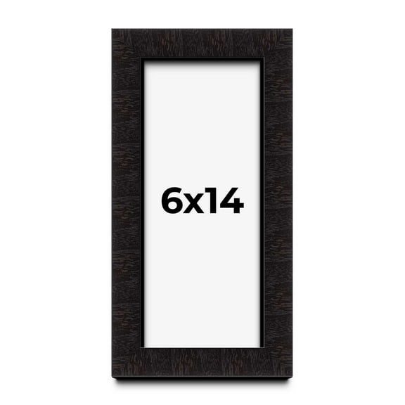 6x14 Shadow Box Black Solid Wood Display Picture Frame | 1 Inch Rabbet Depth | | 1.375 Inch