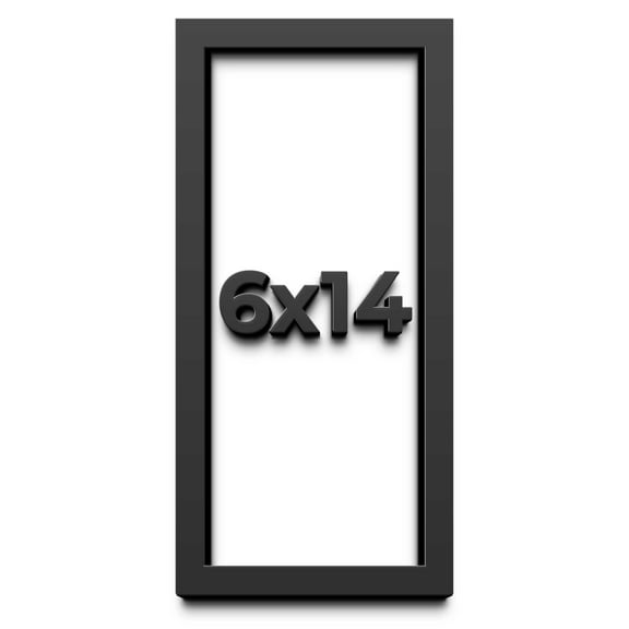 6x14 Shadow Box Frame Black | 1 inches Deep Real Wood Contemporary Shadowbox Display Frame | UV