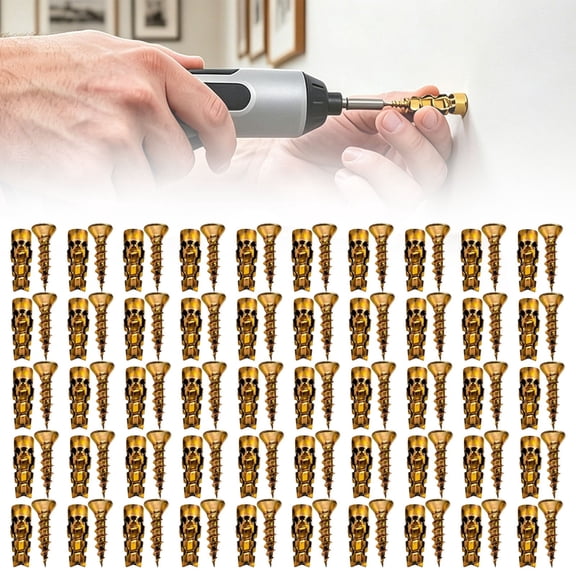 6x14mm Short Expansion Screw Set – 100 Pcs Heavy Duty Cabinet Hinge Repair Screws Set, Stripped Thread Restoration Fasteners for Door Hardware(RL)