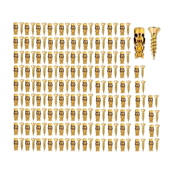 6x14mm Short Wall Anchor Screw Kit for Stone Tile Cabinet Partition Hinges, 10 Plastic Anchors & 100 Screws Pack