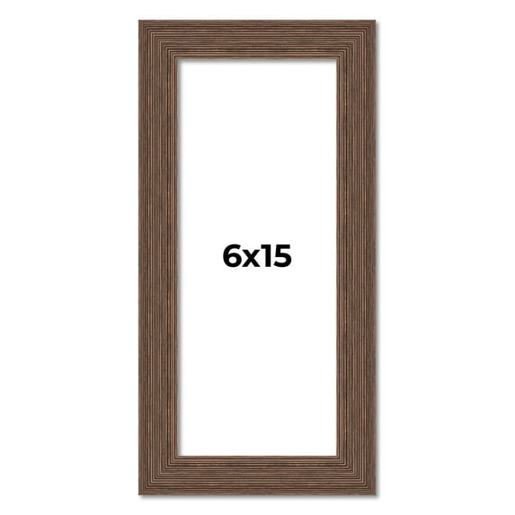 6x15 Frame Brown Distressed Barnwood Picture Frame | Rustic Farmhouse Photo Frame Includes UV