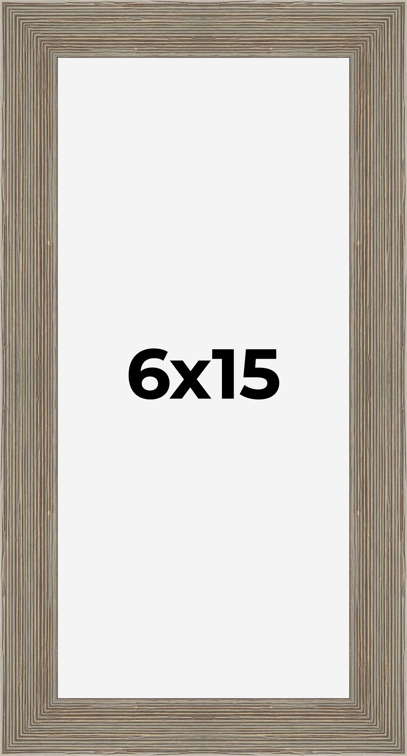 6x15 Frame Gray Barnwood Rustic Solid Wood Picture Frame | 1.5 Inch ...