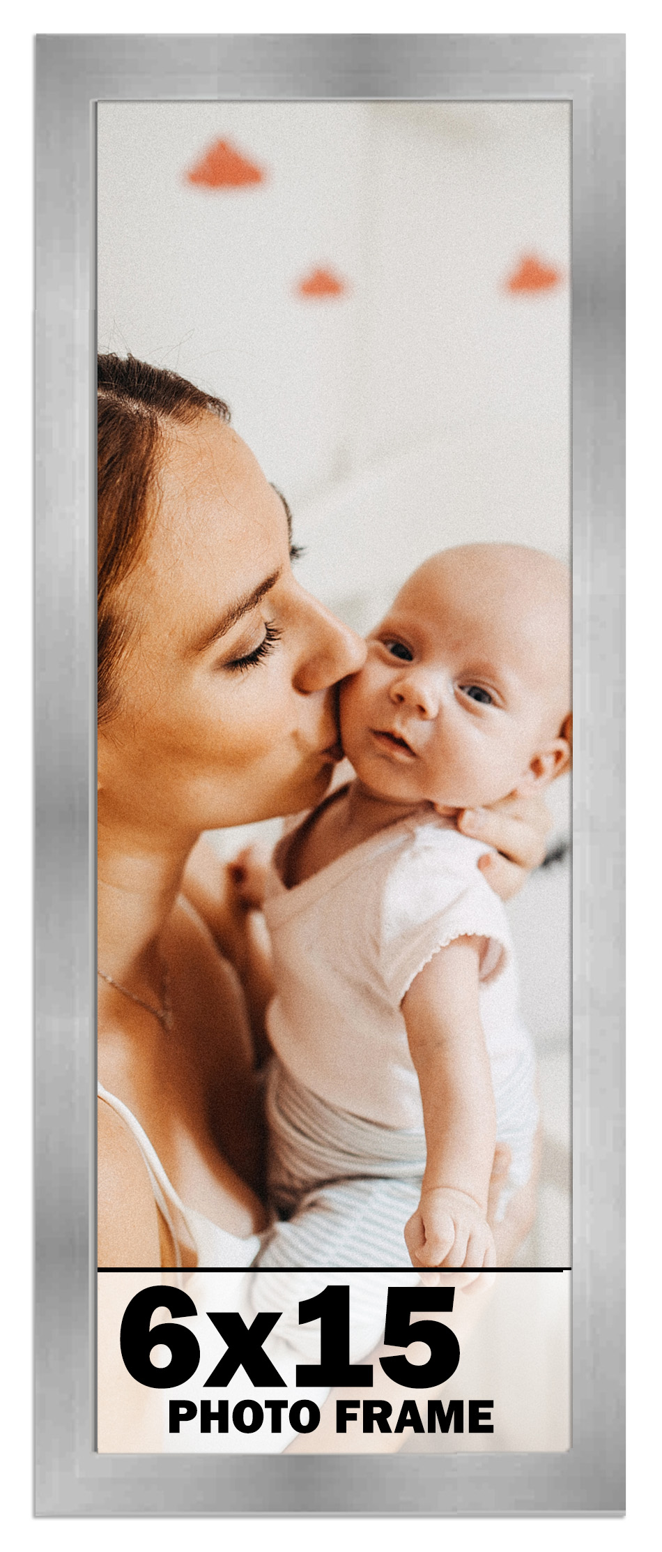 6x15 Frame Silver Stainless Steel Solid Wood Picture Frame | 0.75 Inch ...