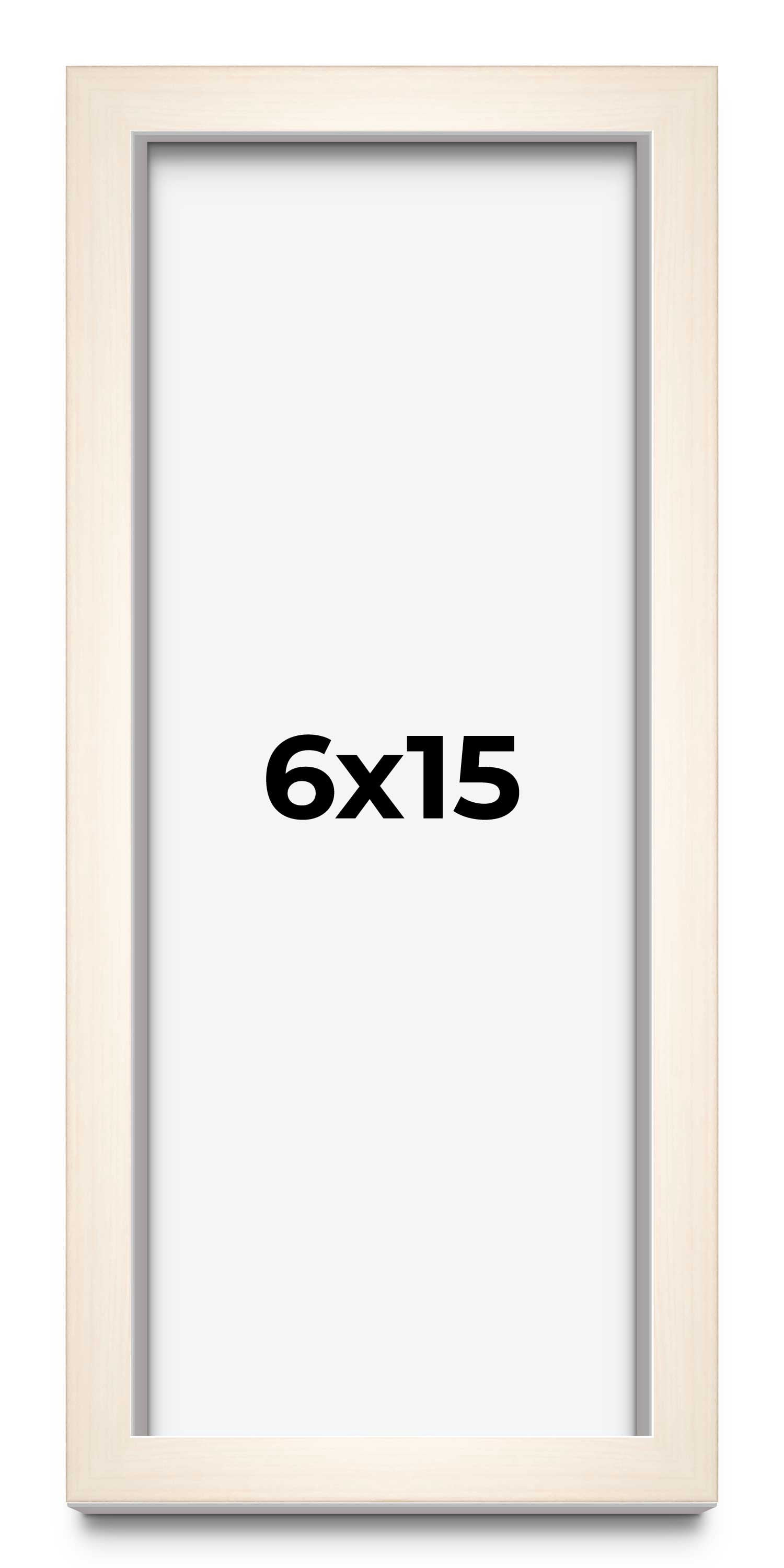 6x15 Frame White Wash Solid Wood Picture Frame | 0.75 Inch Moulding ...