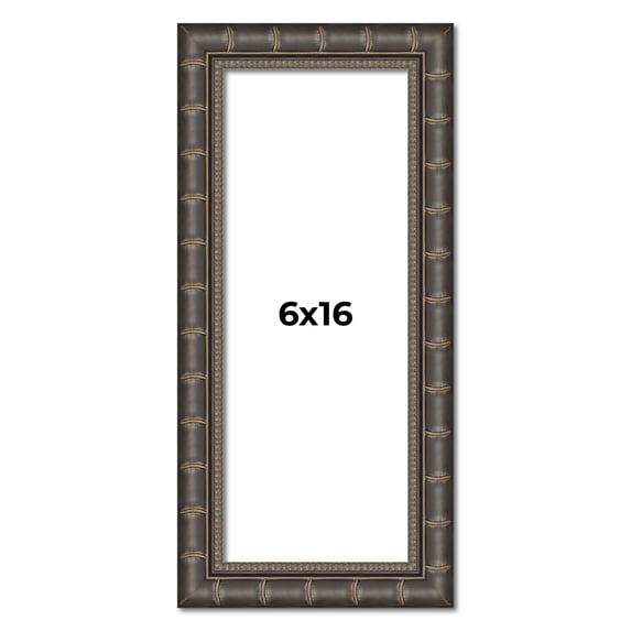 6x16 Frame Black Bamboo Solid Wood Picture Frame Width 1.5 Inches | Interior Frame Depth 0.5 Inches