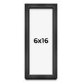 thumbnail image 1 of 6x16 Frame Black Charcoal Grey Wood Textured Picture Frame | 0.75 Inch Moulding Width | Gunmetal, 1 of 8