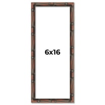 6x16 Frame Brown Bamboo with Dark Coffee/Walnut Finish | Solid Wood Picture Frame Width 0.75 Inches