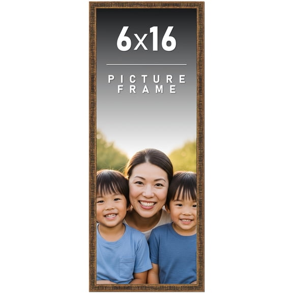 6x16 Frame Gold Solid Wood Picture Frame - Complete Modern Photo Frame Includes UV Acrylic