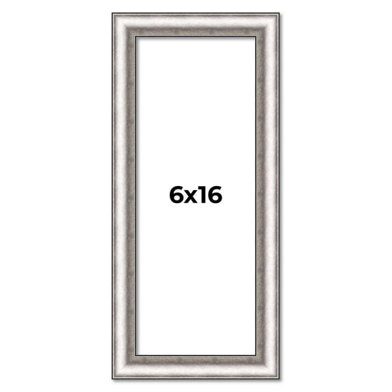 6x16 Frame Silver Real Wood Picture Frame Width 1.25 Inches | Interior Frame Depth 0.5 Inches |