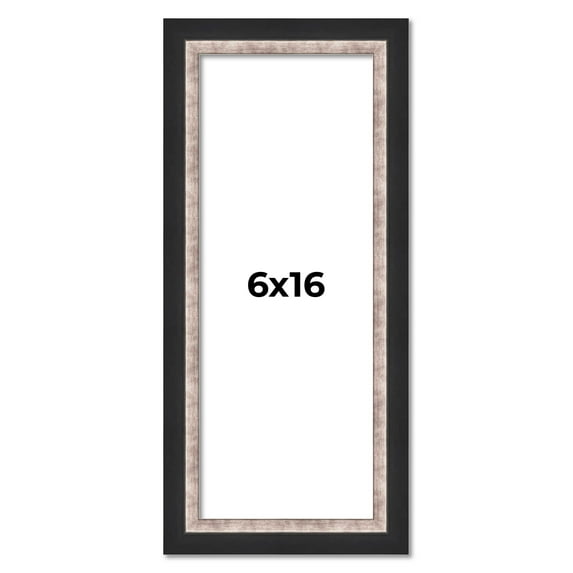 6x16 Frame Silver Real Wood Picture Frame Width 1.25 Inches | Interior Frame Depth 0.75 Inches |