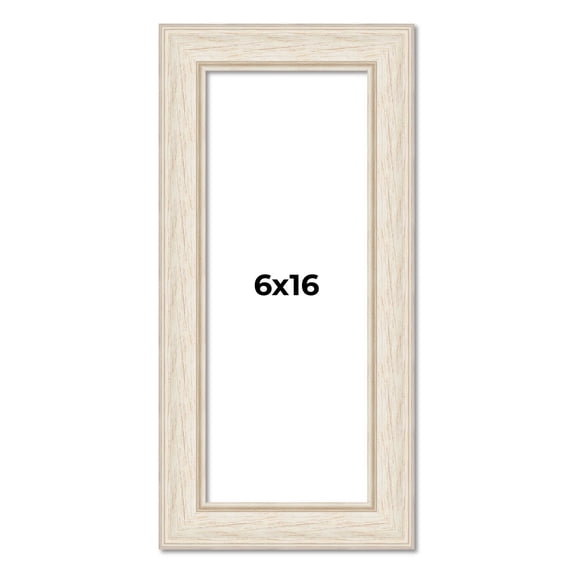 6x16 Frame White Real Wood Picture Frame Width 1.75 inches | Interior Frame Depth 0.5 inches |