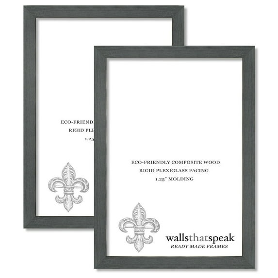 6x16 Slate Gray Picture Frame for Puzzles Posters Photos or Artwork (2-Pack)