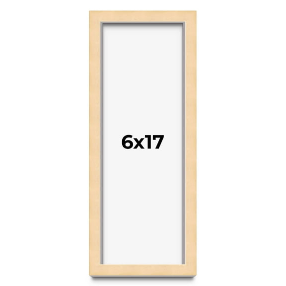6x17 Frame Beige Real Wood Picture Frame Width 0.75 inches | Interior Frame Depth 0.5 inches |