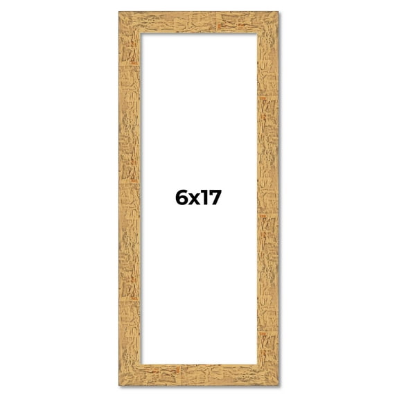 6x17 Frame Beige Real Wood Picture Frame Width 1.25 inches | Interior Frame Depth 0.5 inches |