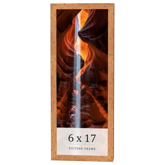 6x17 Frame Beige Real Wood Picture Frame Width 1.25 inches | Interior Frame Depth 0.5 inches |