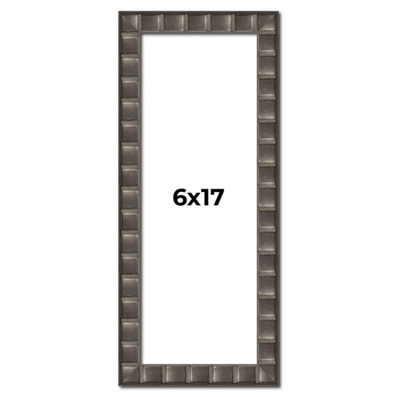 6x17 Frame Black Brown Chestnut Mosaic Solid Wood Picture Frame | 1.125 Inch Moulding Width |
