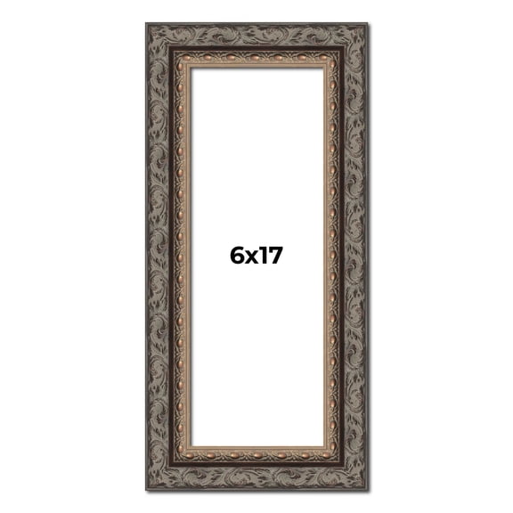 6x17 Frame Black Real Wood Picture Frame Width 2 inches | Interior Frame Depth 0.5 inches | Fitz