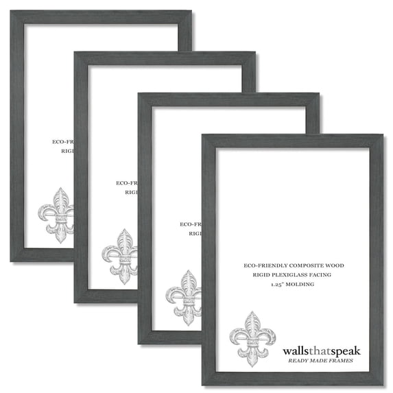 6x17 Slate Gray Picture Frame for Puzzles Posters Photos or Artwork (4-Pack)