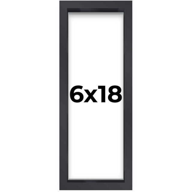 6x18 Black Shadowbox Frame - Interior Size 6x18 by 1 Inches - Made to Display Items Up To 1 Inches Deep