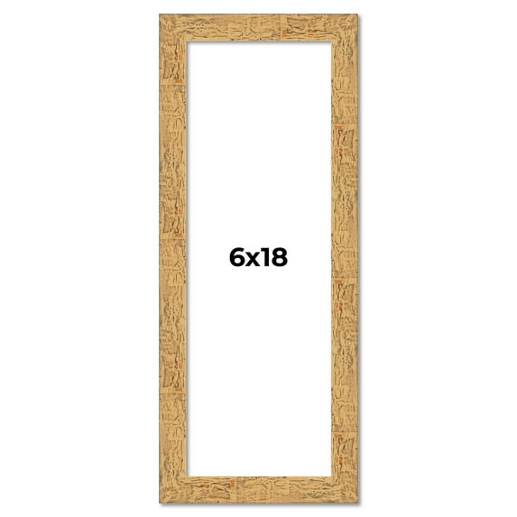 6x18 Frame Beige Real Wood Picture Frame Width 1.25 inches | Interior Frame Depth 0.5 inches |