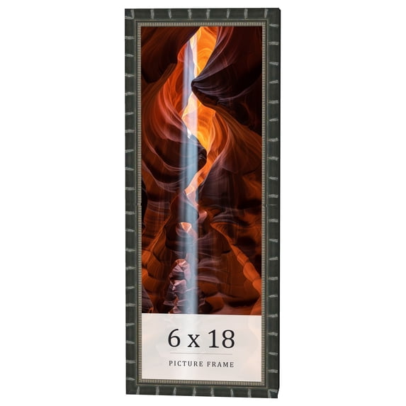 6x18 Frame Black Bamboo Solid Wood Picture Frame Width 1.5 Inches | Interior Frame Depth 0.5 Inches