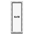 thumbnail image 1 of 6x18 Frame Brushed Silver Solid Wood Picture Frame | 0.75 Inch Moulding Width | Rabbet Depth 0.75, 1 of 5