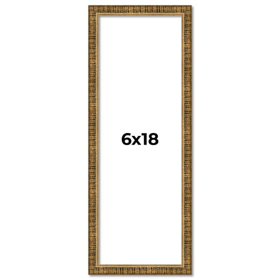 6x18 Frame Gold Kingsley Distressed Solid Wood Picture Frame Width 0.75 Inches | Interior Frame
