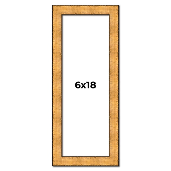 6x18 Frame Gold Rustic Solid Wood Picture Frame | 1.25 Inch Wide Moulding | Rustique Gold