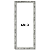6x18 Frame Silver Grey Distressed Solid Wood Picture Frame | 0.75 Inch Moulding Width | Interior