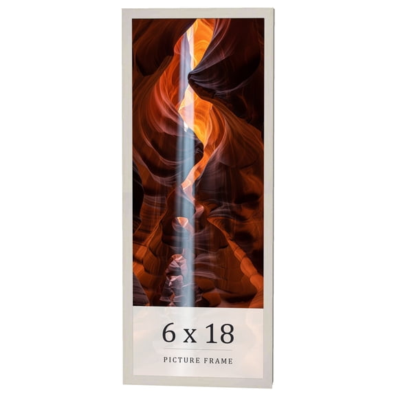 6x18 Frame White Wheat Solid Wood Picture Frame | Moulding Width 0.75 Inches | Interior Depth 0.5