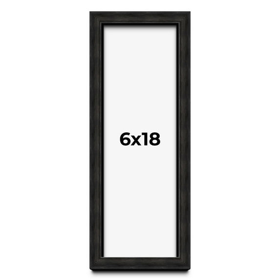6x18 Shadow Box Black Rustic Barnwood Display Frame | 1.125 Inch Deep | 0.875 Inch Moulding Width
