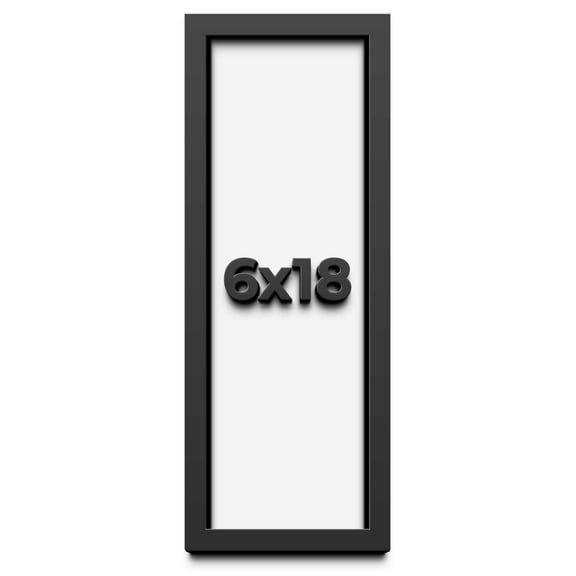 6x18 Shadow Box Frame Black | 1 inches Deep Real Wood Contemporary Shadowbox Display Frame | UV