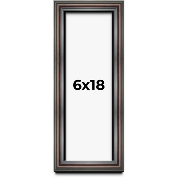 6x18 Shadow Box Frame Brown Cherry | 2.625 Inches Deep Pine Wood Traditional Shadowbox Display