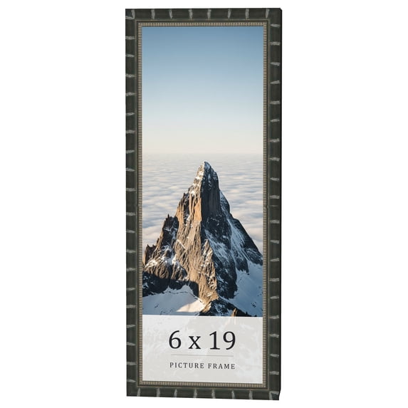 6x19 Frame Black Bamboo Solid Wood Picture Frame Width 1.5 Inches | Interior Frame Depth 0.5 Inches