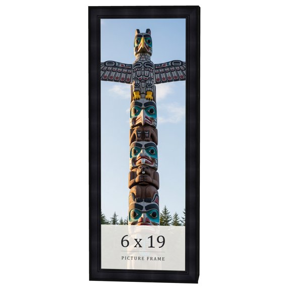 6x19 Frame Black Passaggi Solid Wood Picture Frame Width 1.5 Inches | Interior Frame Depth 0.5