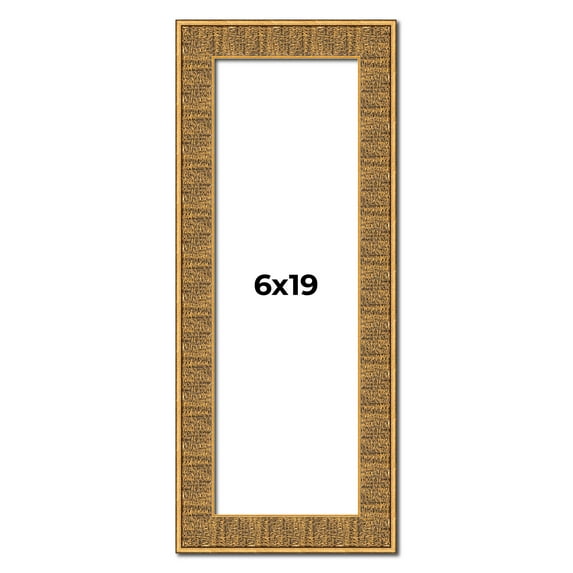 6x19 Frame Black and Gold Distressed Solid Wood Sonoma Picture Frame | 1.625 Inch Moulding Width |