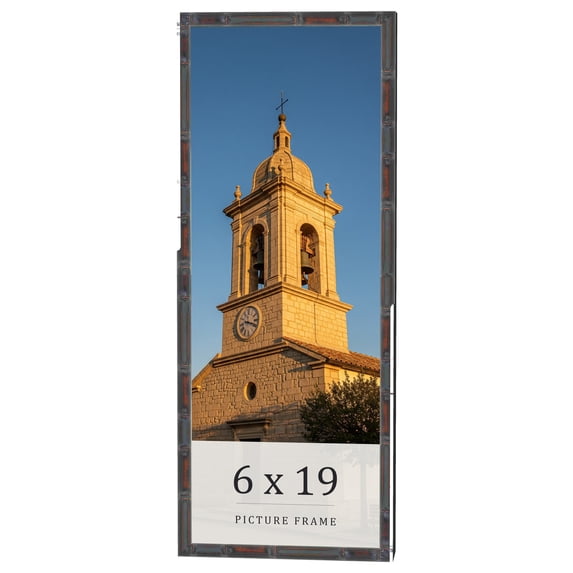 6x19 Frame Brown Bamboo with Dark Coffee/Walnut Finish | Solid Wood Picture Frame Width 0.75 Inches