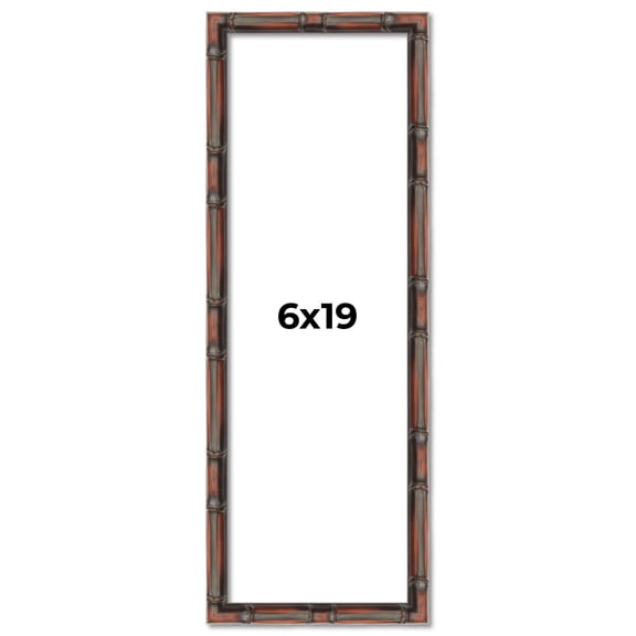 6x19 Frame Brown Bamboo with Dark Coffee/Walnut Finish | Solid Wood Picture Frame Width 0.75 Inches