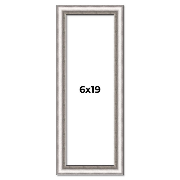 6x19 Frame Silver Real Wood Picture Frame Width 1.25 Inches | Interior Frame Depth 0.5 Inches |