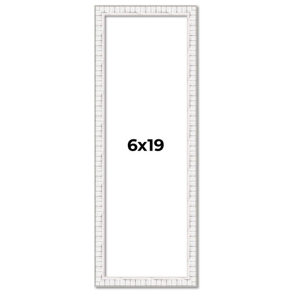 6x19 Frame White Real Wood Picture Frame Width 0.75 inches | Interior Frame Depth 0.5 inches |