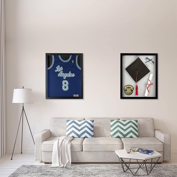 6x20 Black Frame with UV Protection | 2 Background Options, Black Felt or Natural Linen | Hang Horizontally or Vertically
