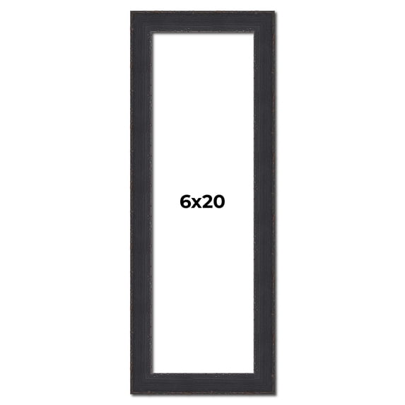6x20 Frame Black Real Wood Picture Frame Width 1.25 Inches | Interior Frame Depth 0.5 Inches |