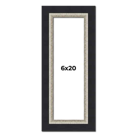 6x20 Frame Black Real Wood Picture Frame Width 2.25 Inches | Interior Frame Depth 0.5 Inches |