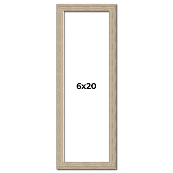 6x20 Frame Grey Solid Wood Picture Frame Width 1 Inches | Interior Frame Depth 0.5 Inches |