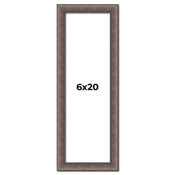 6x20 Frame Silver Real Wood Picture Frame Width 1.25 Inches | Interior Frame Depth 0.5 Inches |